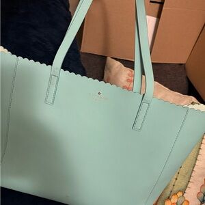 Kate Spade Mint green/teal Scalloped Tote